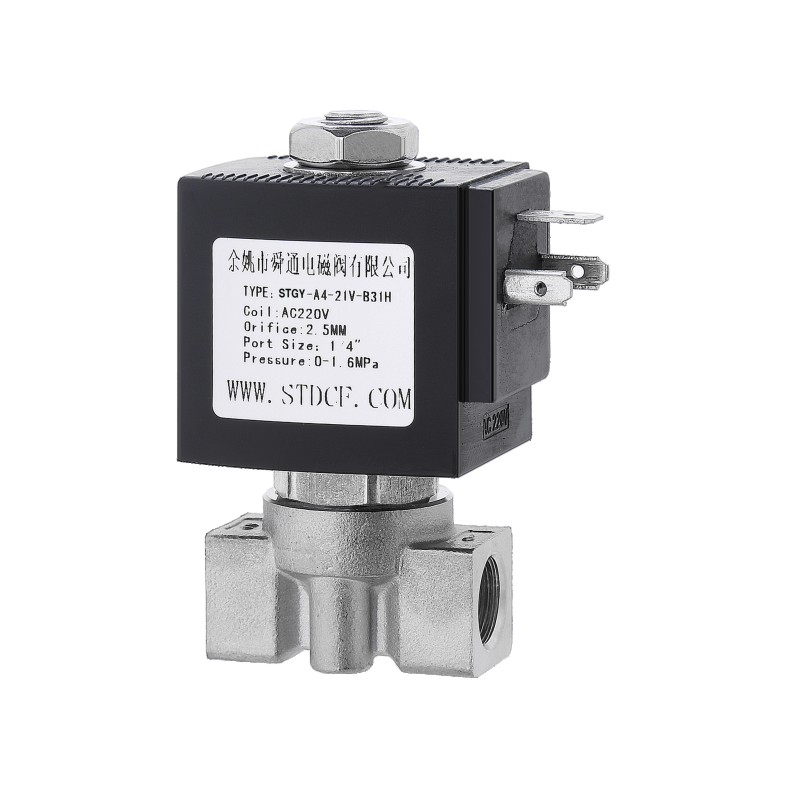 STGY series stainless steel high pressure direct-acting solenoid valve 2/2 way normally closed type